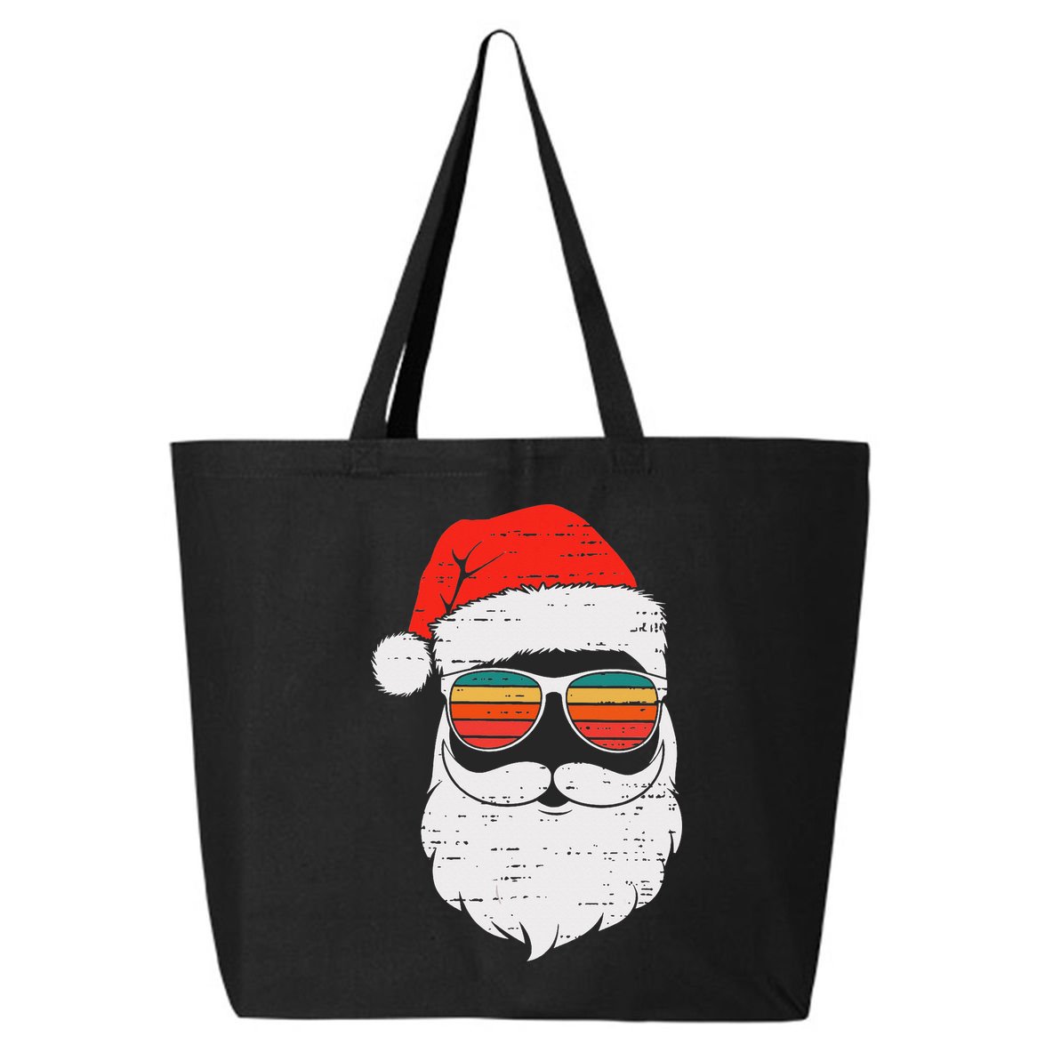 Retro Santa Face Sunglassed Christmas In July Summer Xmas Gift 25L Jumbo Tote