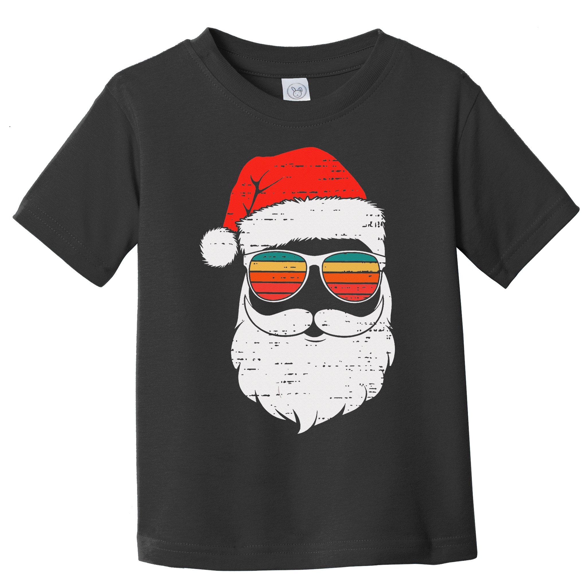 Retro Santa Face Sunglassed Christmas In July Summer Xmas Gift Toddler T-Shirt