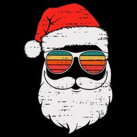 Retro Santa Face Sunglassed Christmas In July Summer Xmas Gift Zip Tote Bag
