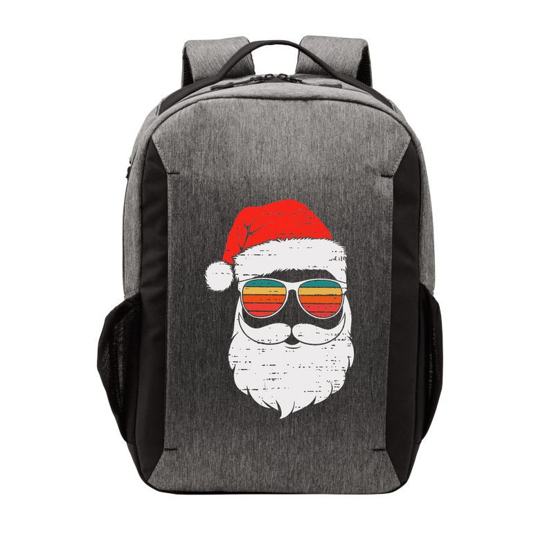 Retro Santa Face Sunglassed Christmas In July Summer Xmas Gift Vector Backpack