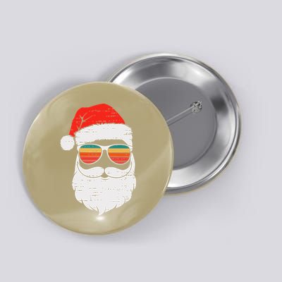 Retro Santa Face Sunglassed Christmas In July Summer Xmas Gift Button