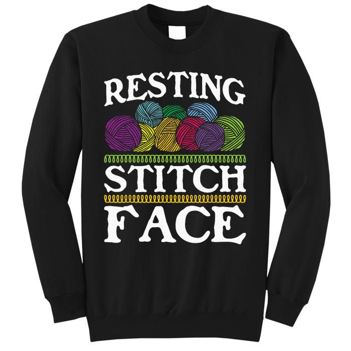 Resting Stitch Face Knitting Knitter Crocheting Crotcheter Sweatshirt