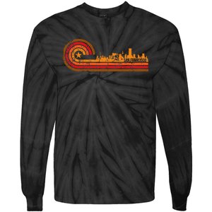 Retro San Francisco Cityscape San Francisco Ca Skyline Tie-Dye Long Sleeve Shirt