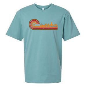 Retro San Francisco Cityscape San Francisco Ca Skyline Sueded Cloud Jersey T-Shirt