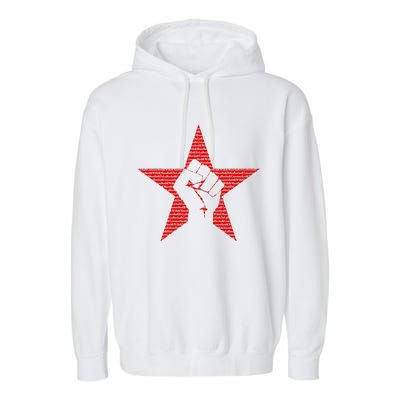 RATM Star Fist Funny Garment-Dyed Fleece Hoodie