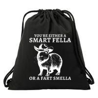 Retro Smart Fella Capybara 90s Funny Capybara Vintage Drawstring Bag