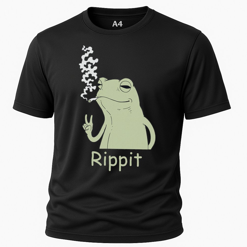 Rippit Stoner Frog Funny Graphic Performance Shirt