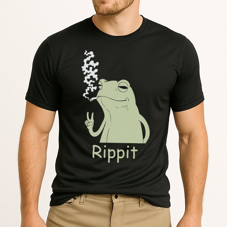 Rippit Stoner Frog Funny Graphic Performance Shirt