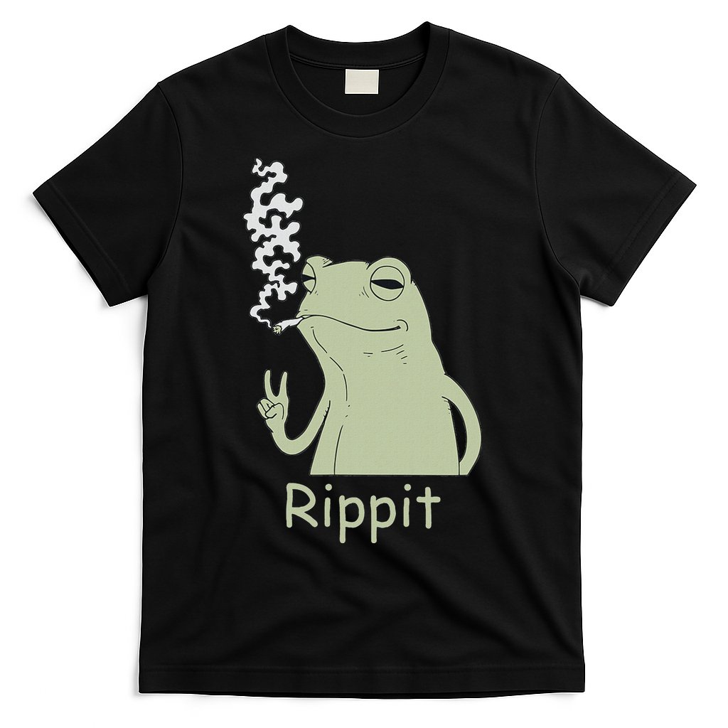 Rippit Stoner Frog Funny Graphic T-Shirt