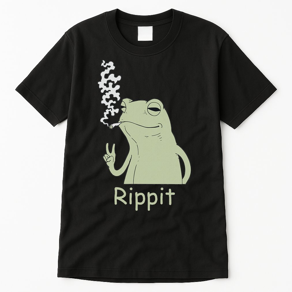 Rippit Stoner Frog Funny Graphic Tall T-Shirt