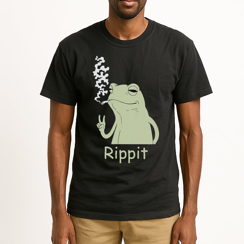 Rippit Stoner Frog Funny Graphic Tall T-Shirt