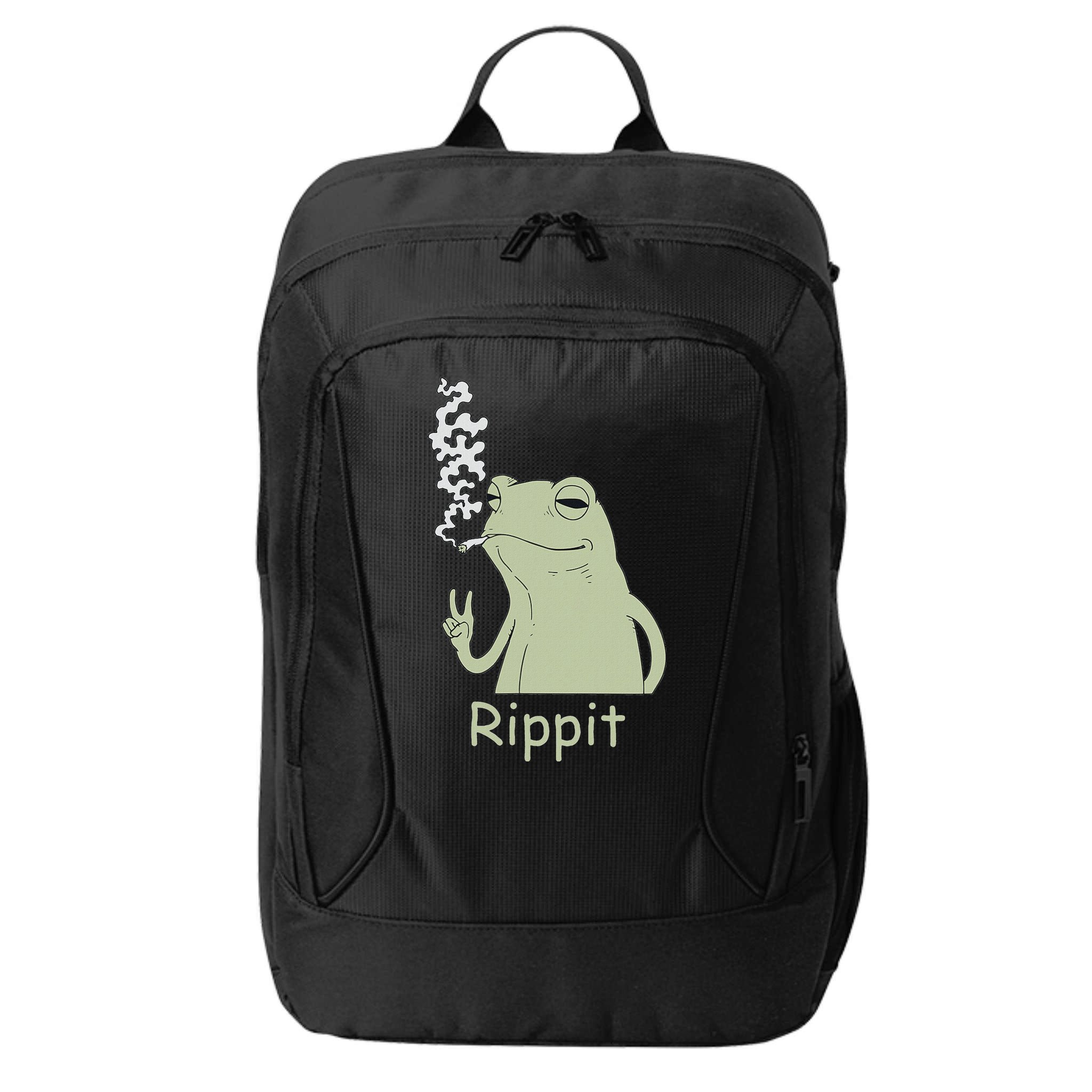 Rippit Stoner Frog Funny Graphic City Backpack