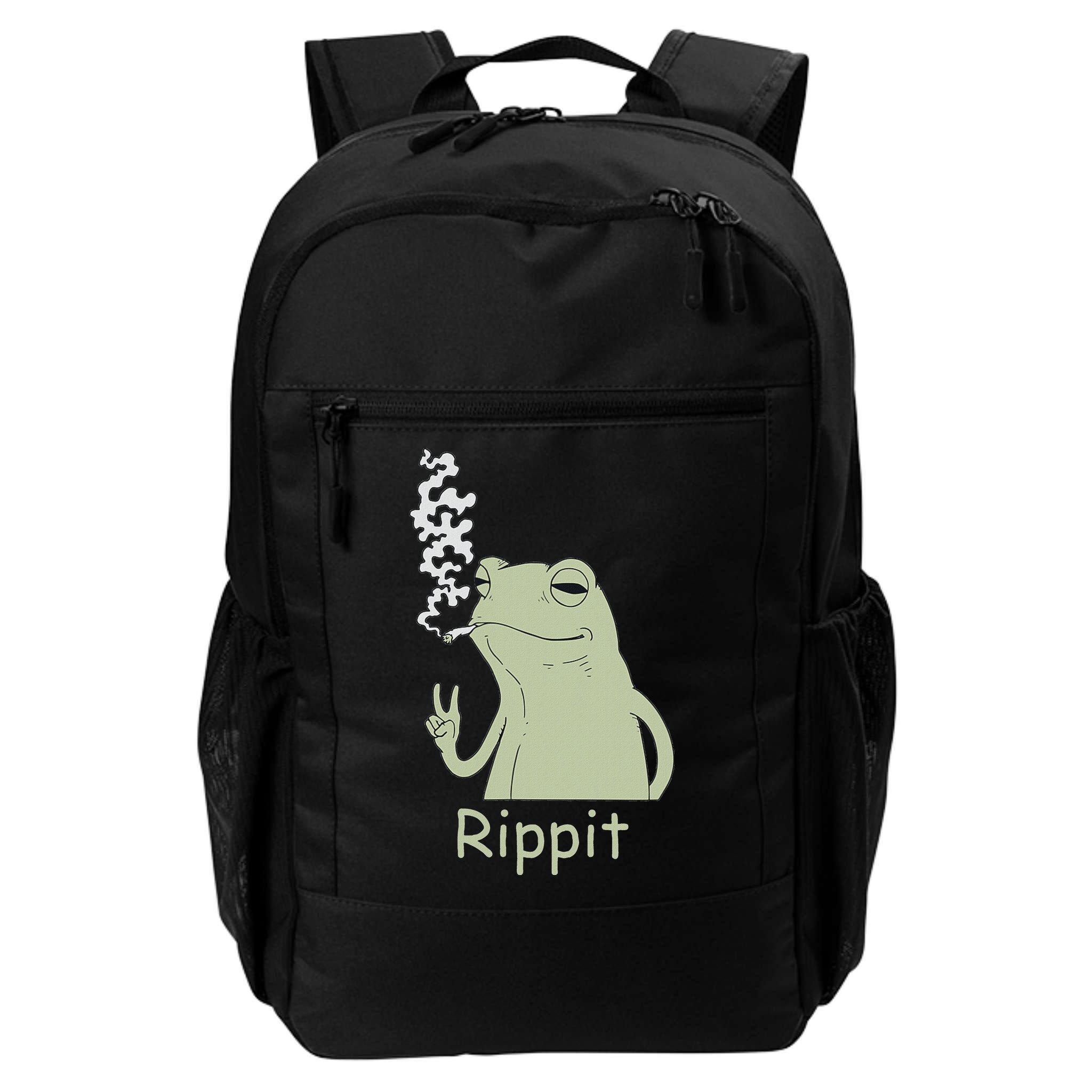 Rippit Stoner Frog Funny Graphic Backpack