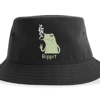 Rippit Stoner Frog Funny Graphic Sustainable Bucket Hat