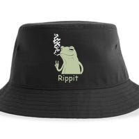 Rippit Stoner Frog Funny Graphic Sustainable Bucket Hat