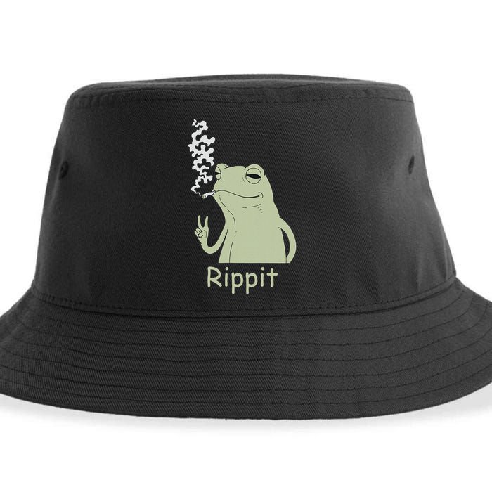 Rippit Stoner Frog Funny Graphic Sustainable Bucket Hat