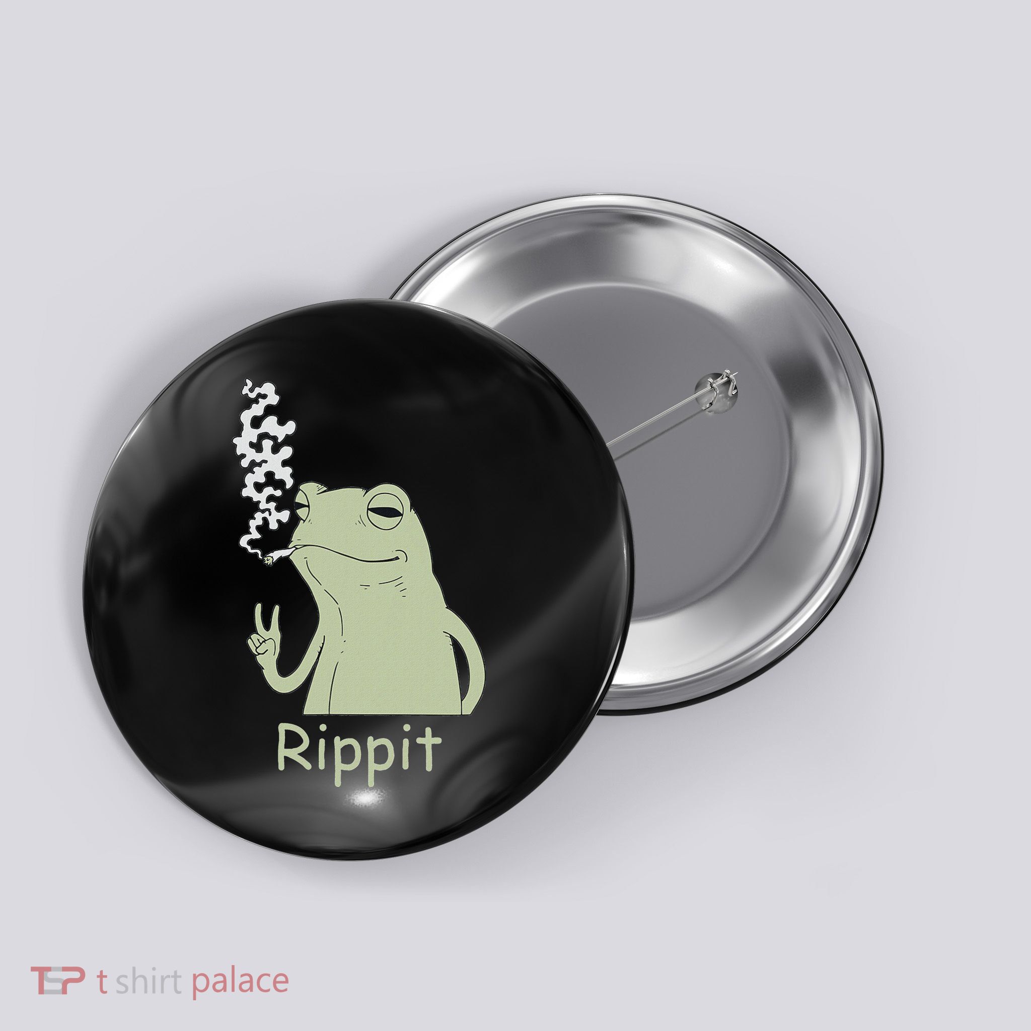 Rippit Stoner Frog Funny Graphic Button