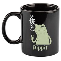 Rippit Stoner Frog Funny Graphic 11oz C Handle Ceramic Mug