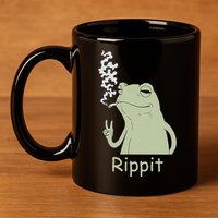 Rippit Stoner Frog Funny Graphic 11oz C Handle Ceramic Mug
