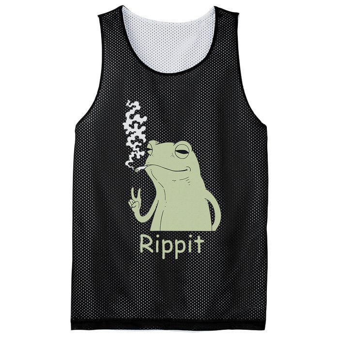 Rippit Stoner Frog Funny Graphic Mesh Reversible Basketball Jersey Tank