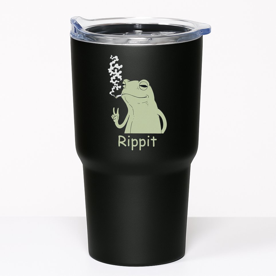 Rippit Stoner Frog Funny Graphic Tumbler