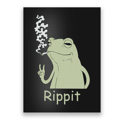 Rippit Stoner Frog Funny Graphic Poster