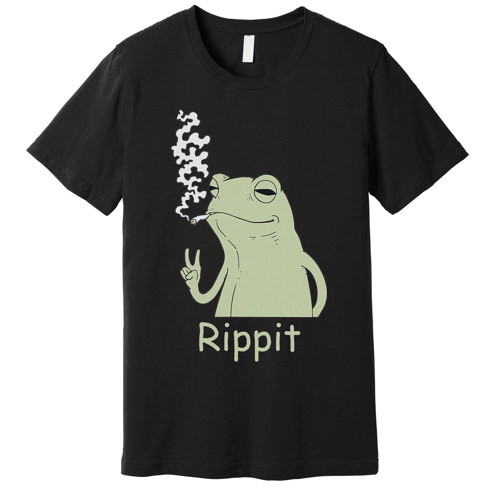 Rippit Stoner Frog Funny Graphic Premium T-Shirt