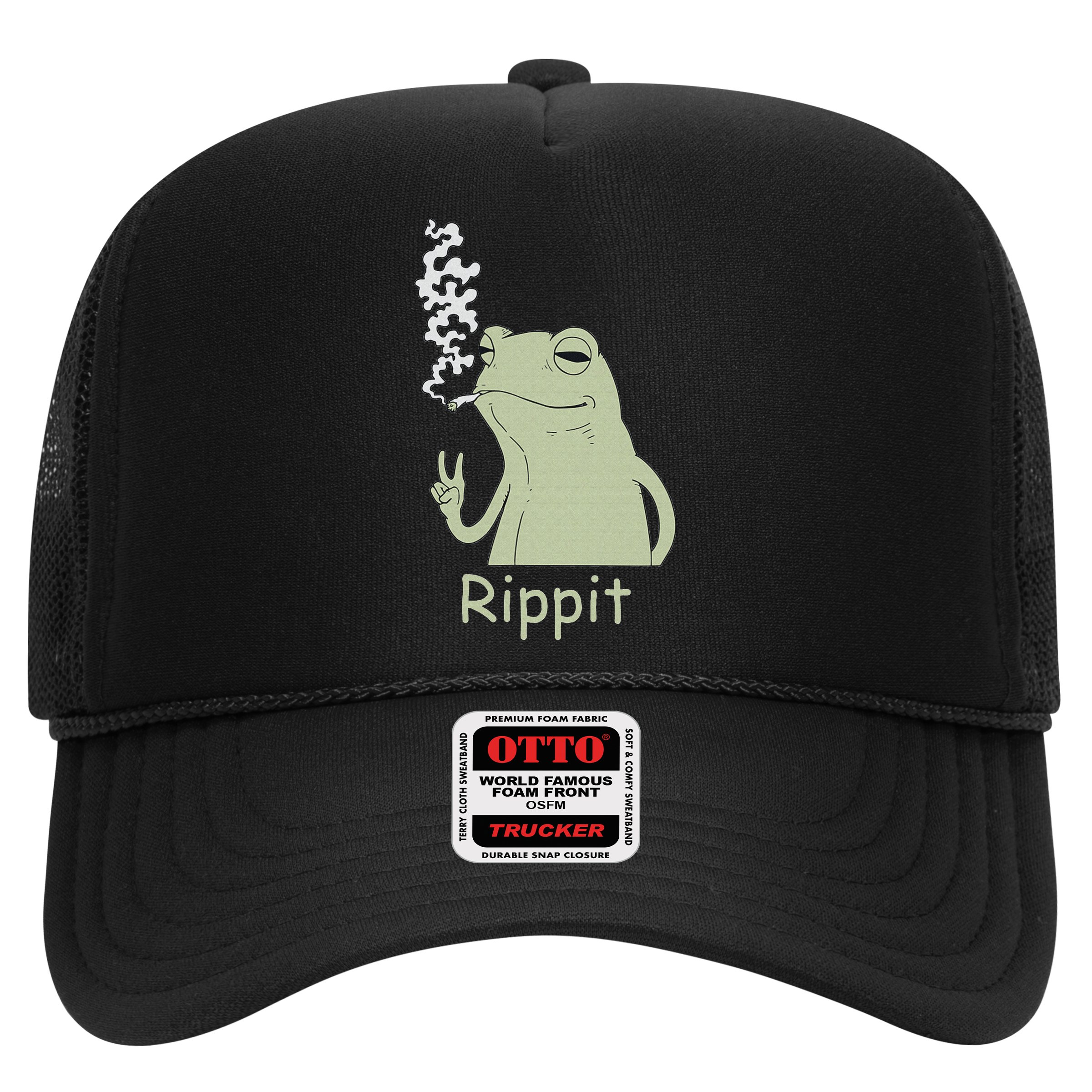 Rippit Stoner Frog Funny Graphic Hat