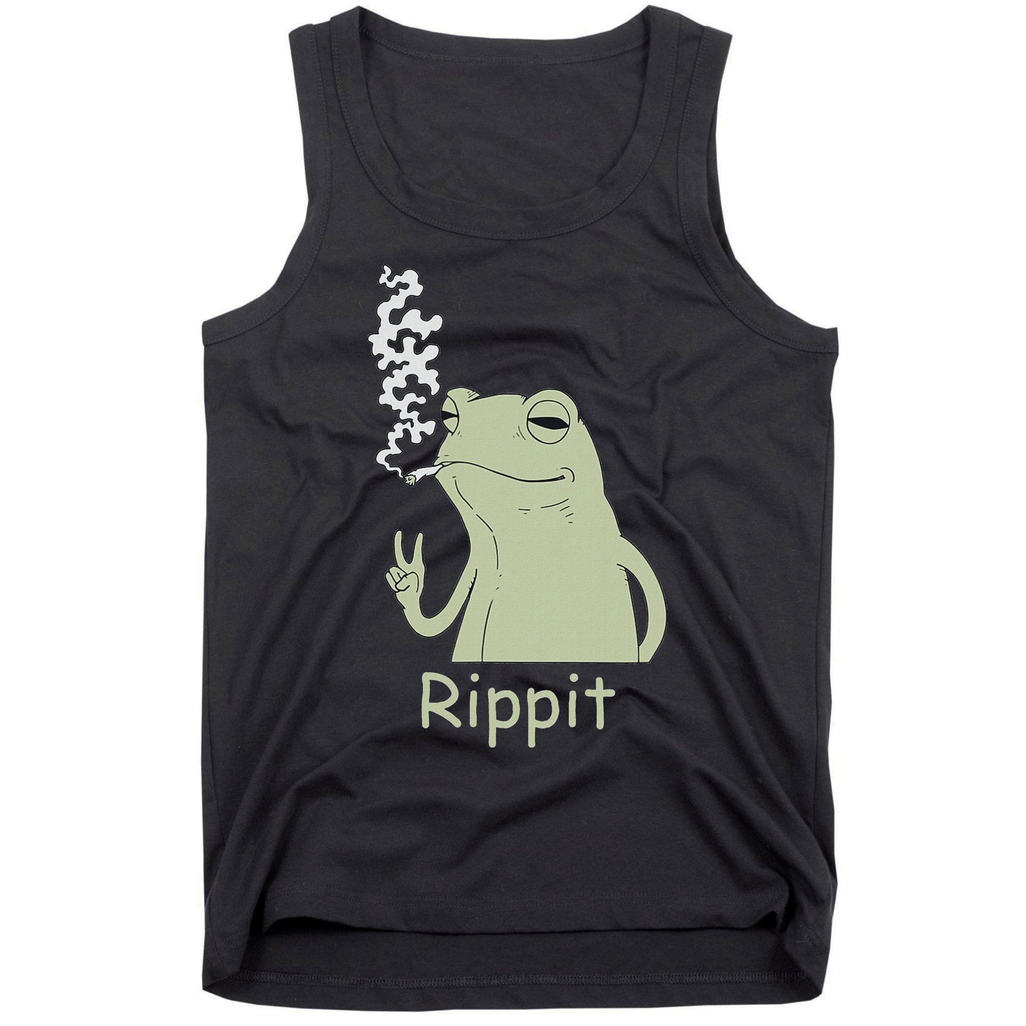 Rippit Stoner Frog Funny Graphic Tank Top