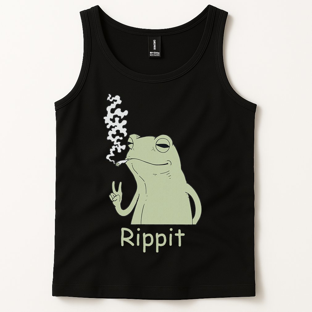 Rippit Stoner Frog Funny Graphic Tank Top