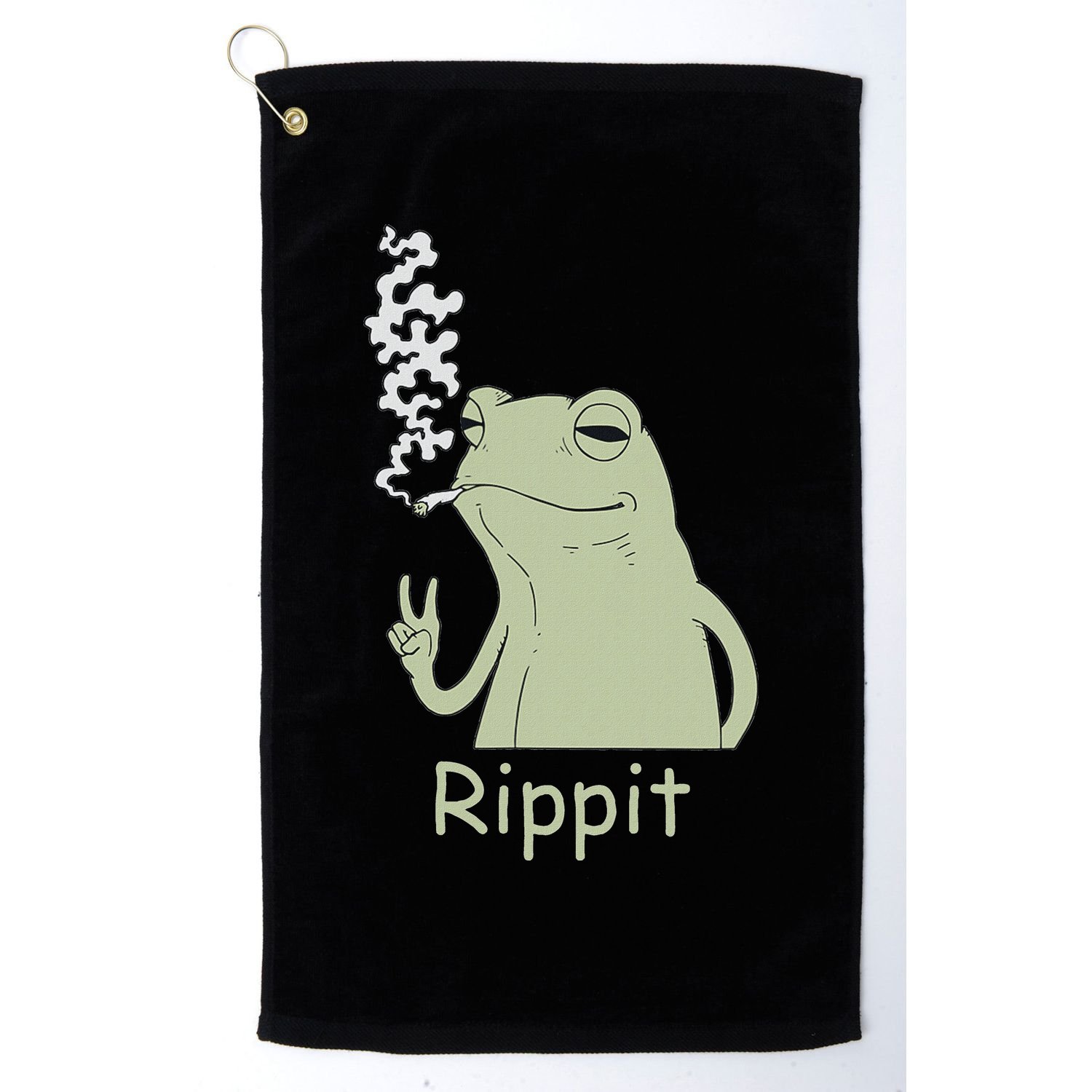 Rippit Stoner Frog Funny Graphic Golf Towel