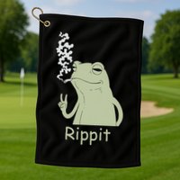 Rippit Stoner Frog Funny Graphic Golf Towel