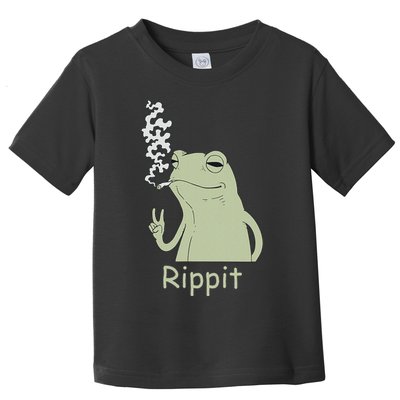 Rippit Stoner Frog Funny Graphic Toddler T-Shirt