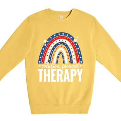 Rainbow Solution Focused Therapy 4th Of July Usa America Funny Gift Premium Crewneck Sweatshirt