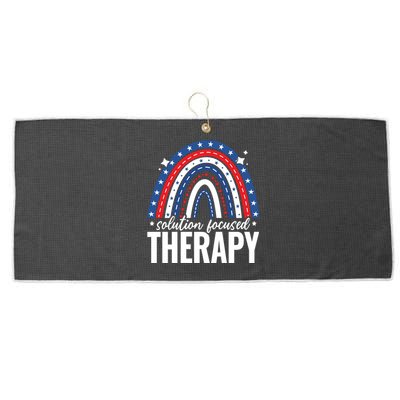 Rainbow Solution Focused Therapy 4th Of July Usa America Funny Gift Large Microfiber Waffle Golf Towel