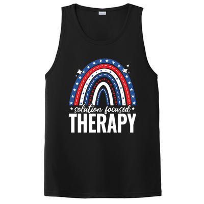 Rainbow Solution Focused Therapy 4th Of July Usa America Funny Gift PosiCharge Competitor Tank