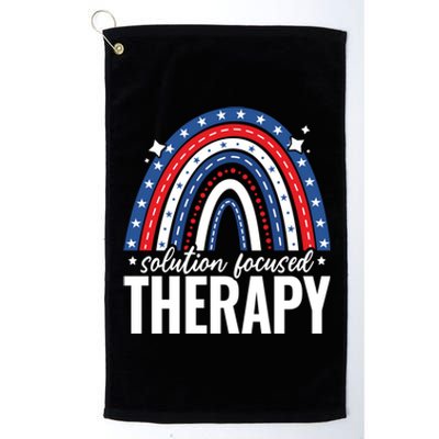 Rainbow Solution Focused Therapy 4th Of July Usa America Funny Gift Platinum Collection Golf Towel