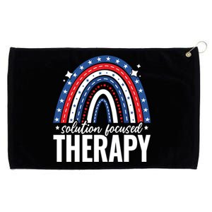 Rainbow Solution Focused Therapy 4th Of July Usa America Funny Gift Grommeted Golf Towel