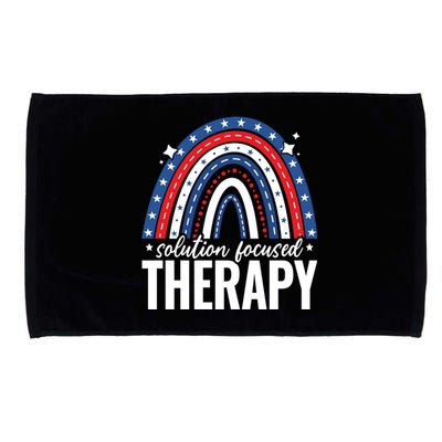 Rainbow Solution Focused Therapy 4th Of July Usa America Funny Gift Microfiber Hand Towel