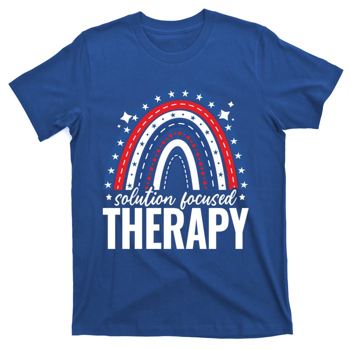 Rainbow Solution Focused Therapy 4th Of July Usa America Funny Gift T-Shirt