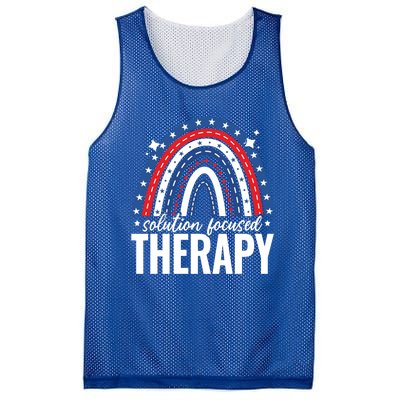 Rainbow Solution Focused Therapy 4th Of July Usa America Funny Gift Mesh Reversible Basketball Jersey Tank