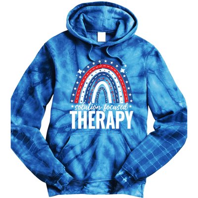 Rainbow Solution Focused Therapy 4th Of July Usa America Funny Gift Tie Dye Hoodie