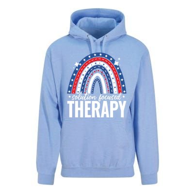 Rainbow Solution Focused Therapy 4th Of July Usa America Funny Gift Unisex Surf Hoodie