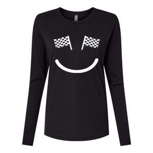 Racing Smile For Race Car Parties Womens Cotton Relaxed Long Sleeve T-Shirt