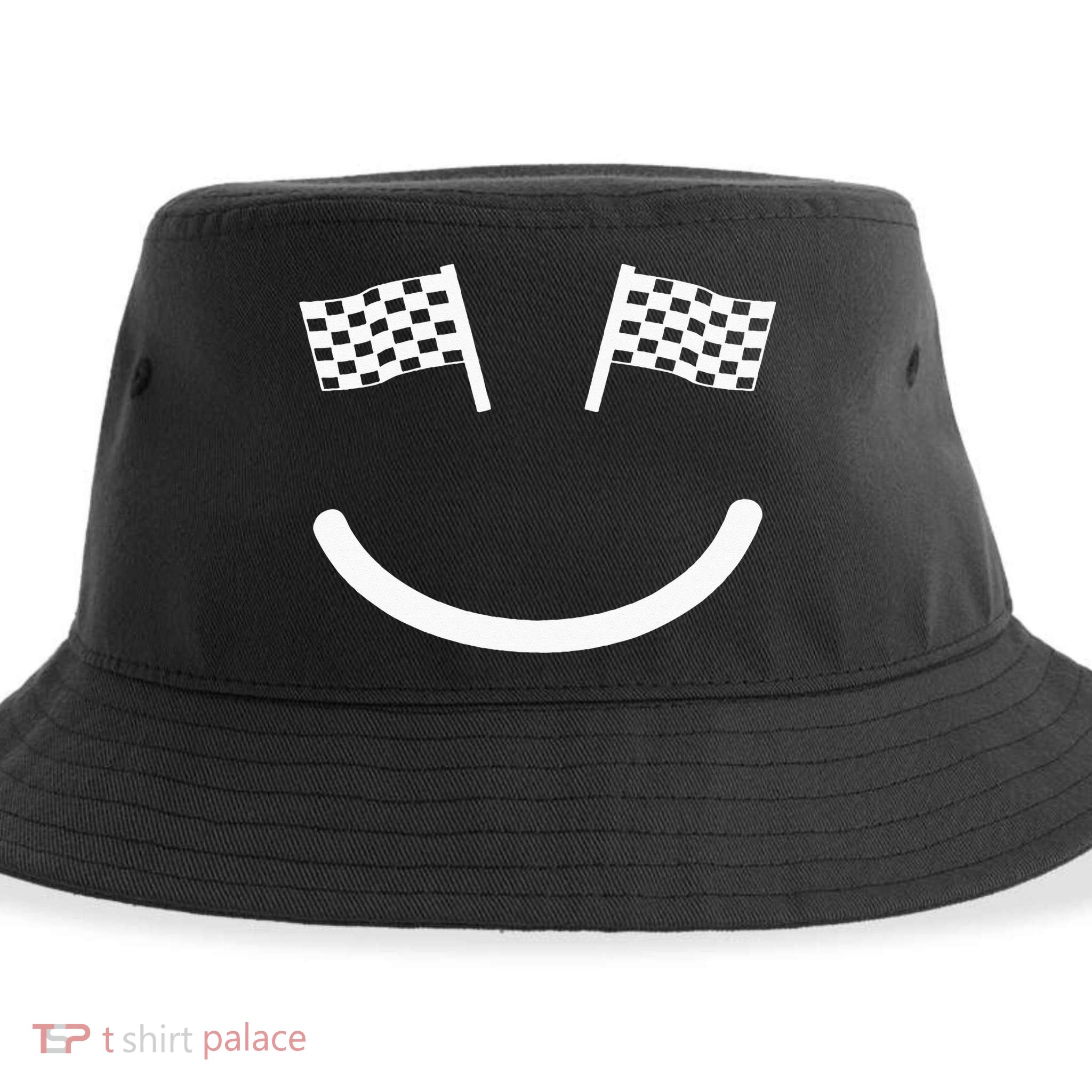 Racing Smile For Race Car Parties Sustainable Bucket Hat