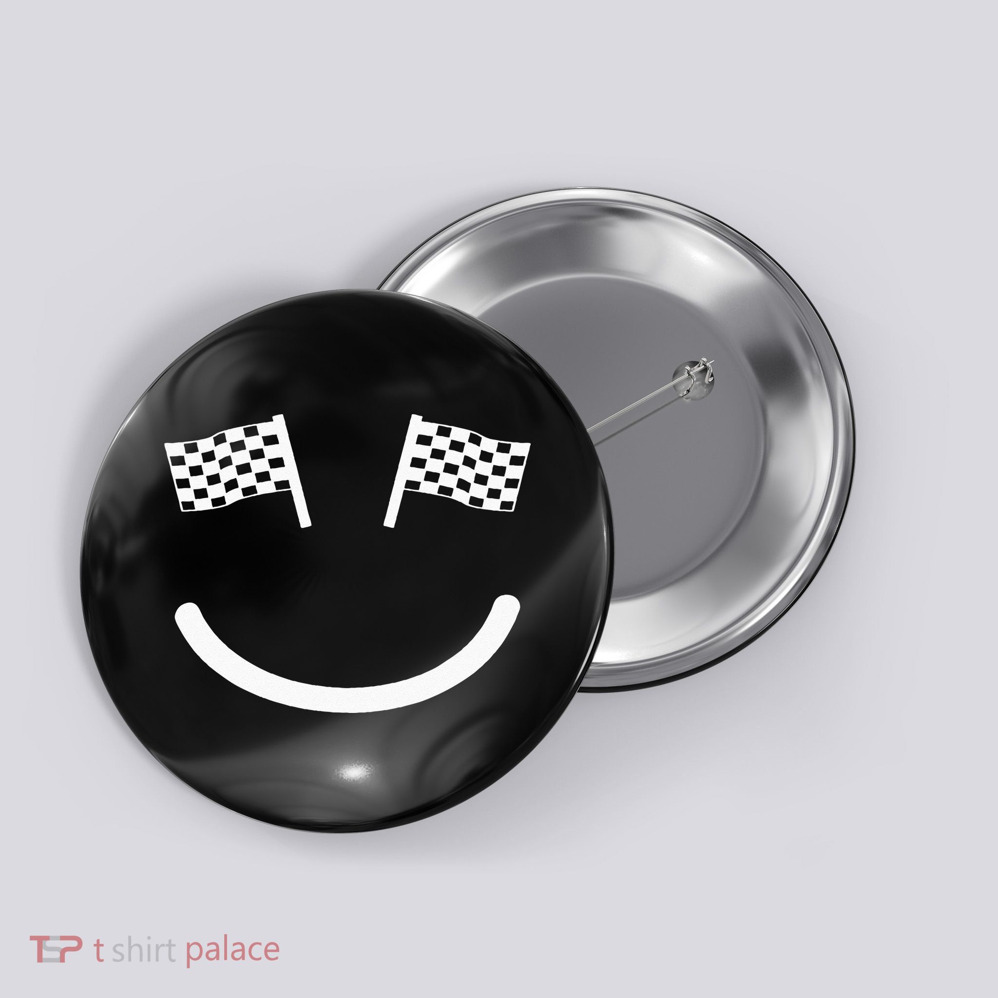 Racing Smile For Race Car Parties Button
