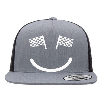 Racing Smile For Race Car Parties Flat Bill Trucker Hat