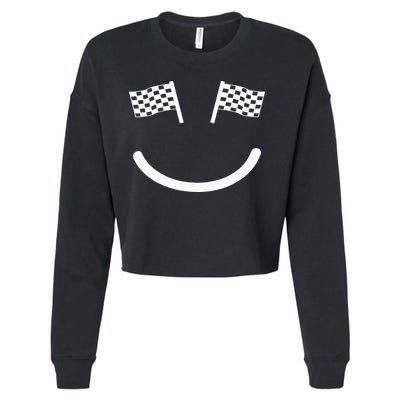 Racing Smile For Race Car Parties Cropped Pullover Crew