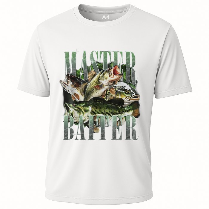 Retro Sunset Fishing Master Baiter Fish Funny Fisherman Cooling Performance Crew T-Shirt
