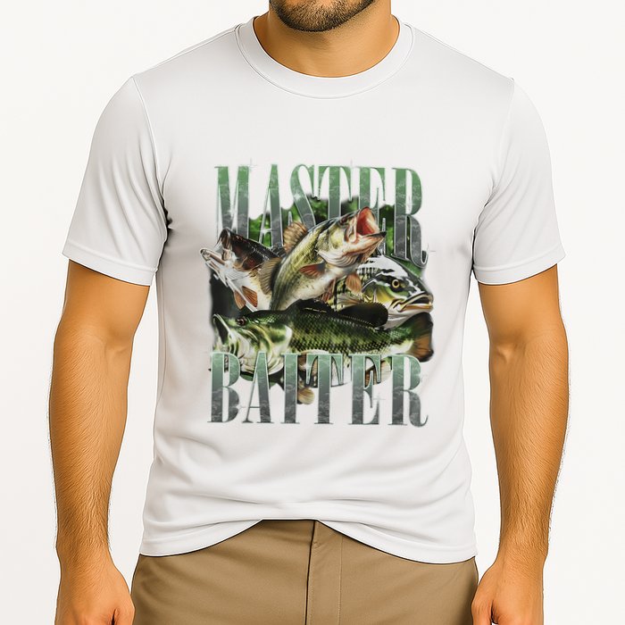 Retro Sunset Fishing Master Baiter Fish Funny Fisherman Cooling Performance Crew T-Shirt